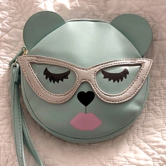 Betsey Johnson Bear with Glasses wristlet - Picture 1 of 6